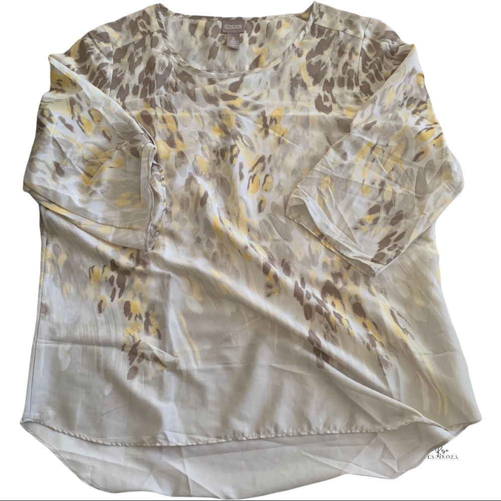 Chico’s size 2 women 3/4 sleeve blouse
